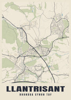 Street map poster of Llantrisant, Rhondda Cynon Taf