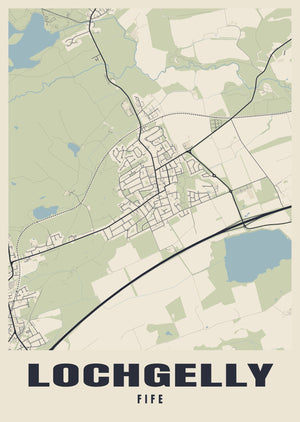 Lochgelly Street Map Poster