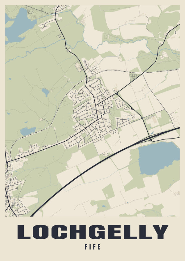 Lochgelly Street Map Poster