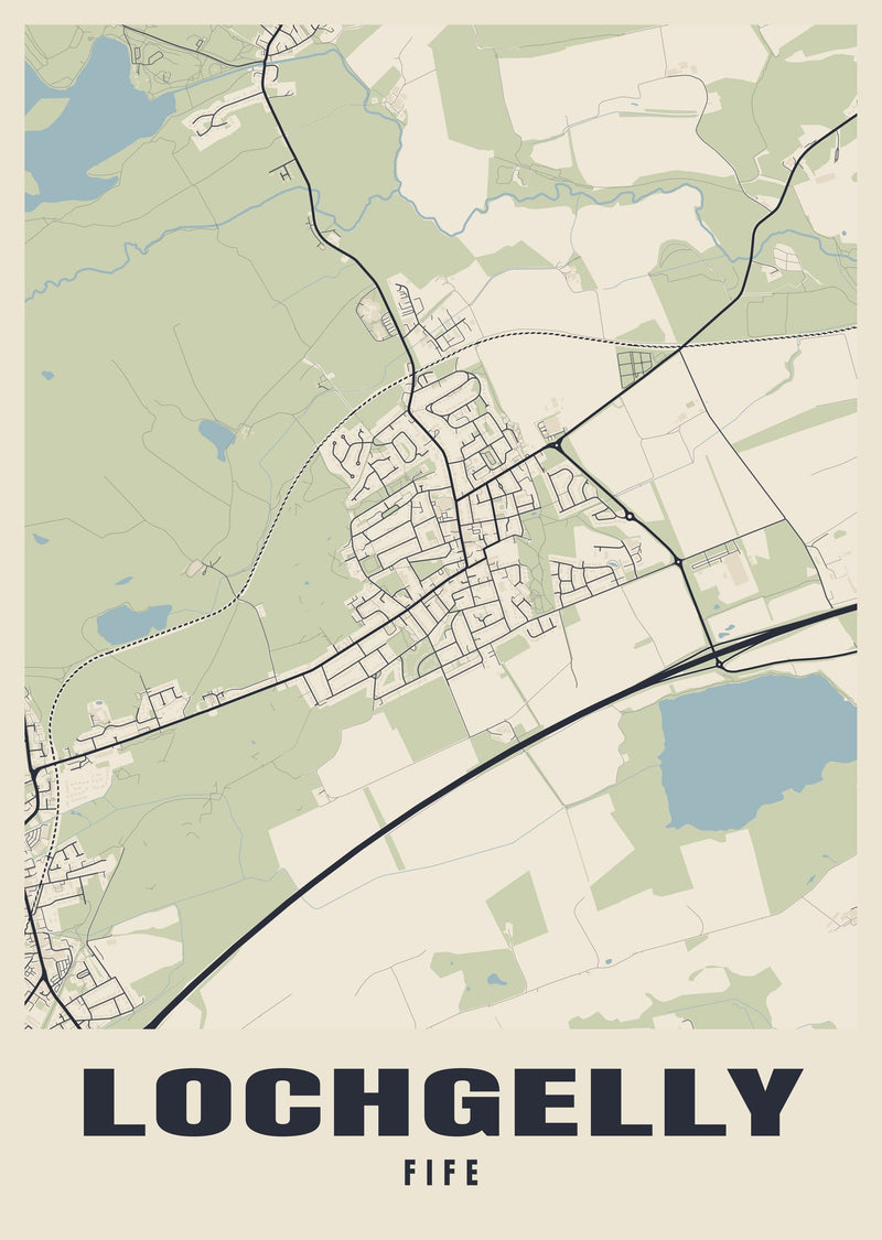 Lochgelly Street Map Poster