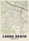 Street map poster of Locks Heath, Hampshire