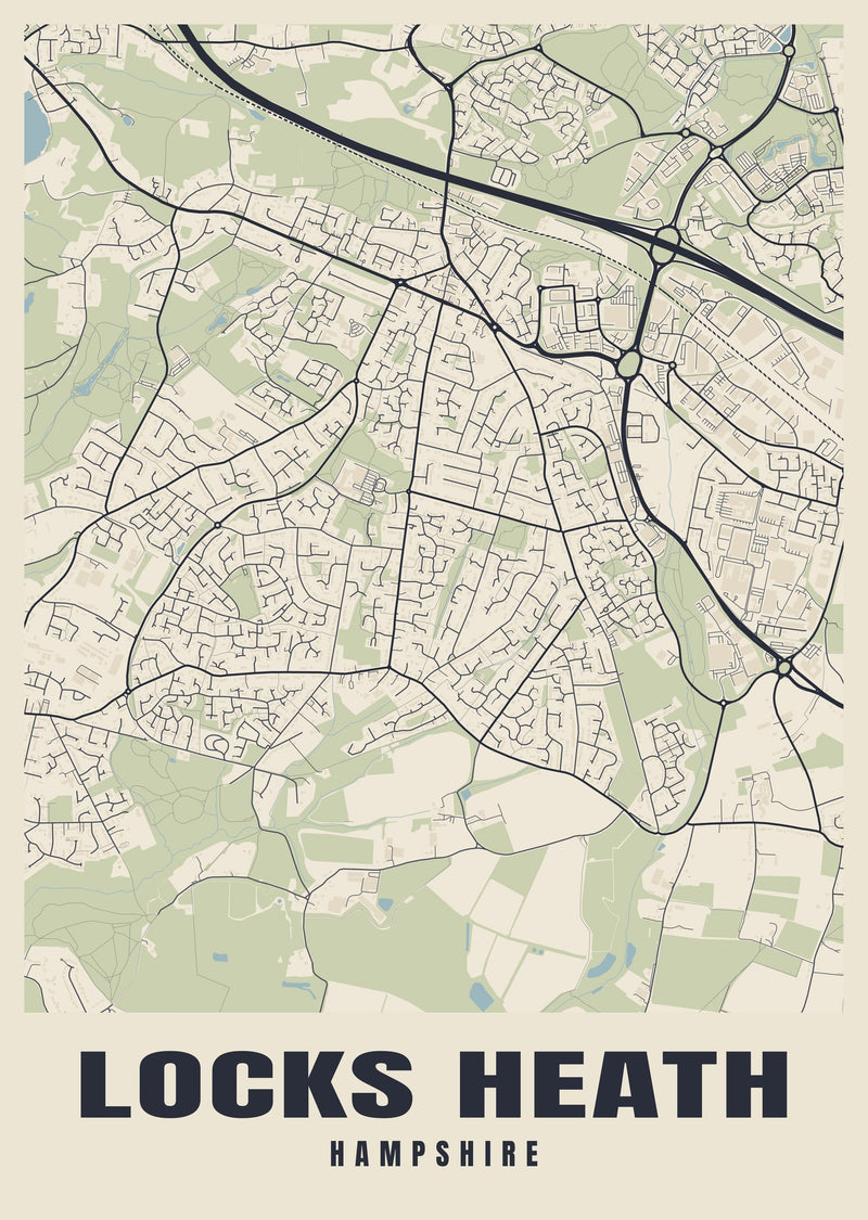 Locks Heath Street Map Poster