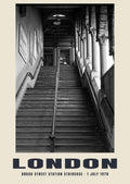 Broad Street station staircase, London, 1 July 1970 heritage photograph
