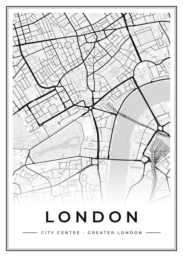 London City Centre Street Map Poster