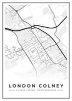 Street map poster of London Colney village centre, Hertfordshire