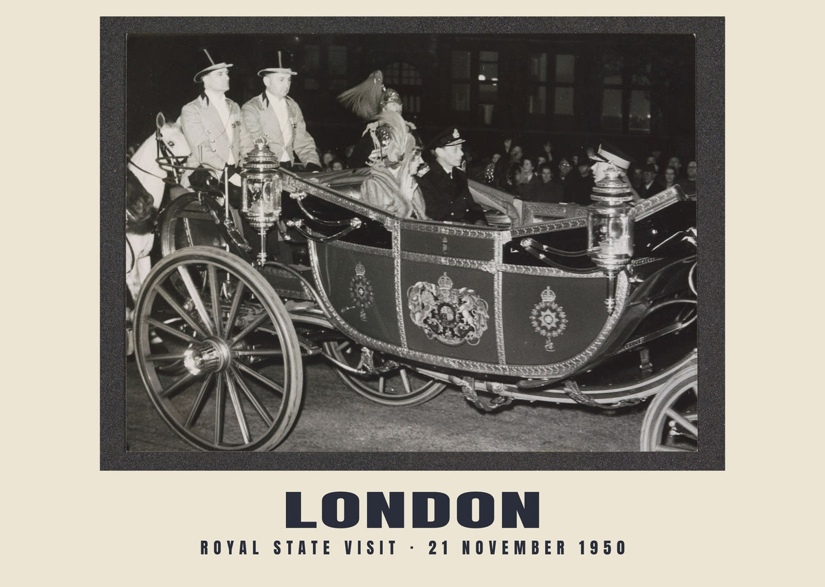 Royal state visit, London, 21 November 1950 heritage photograph