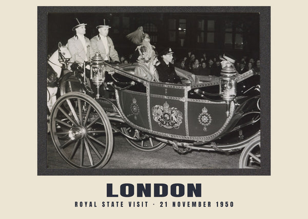 Visita di Stato reale, Londra, 21 novembre 1950 Stampa d'epoca