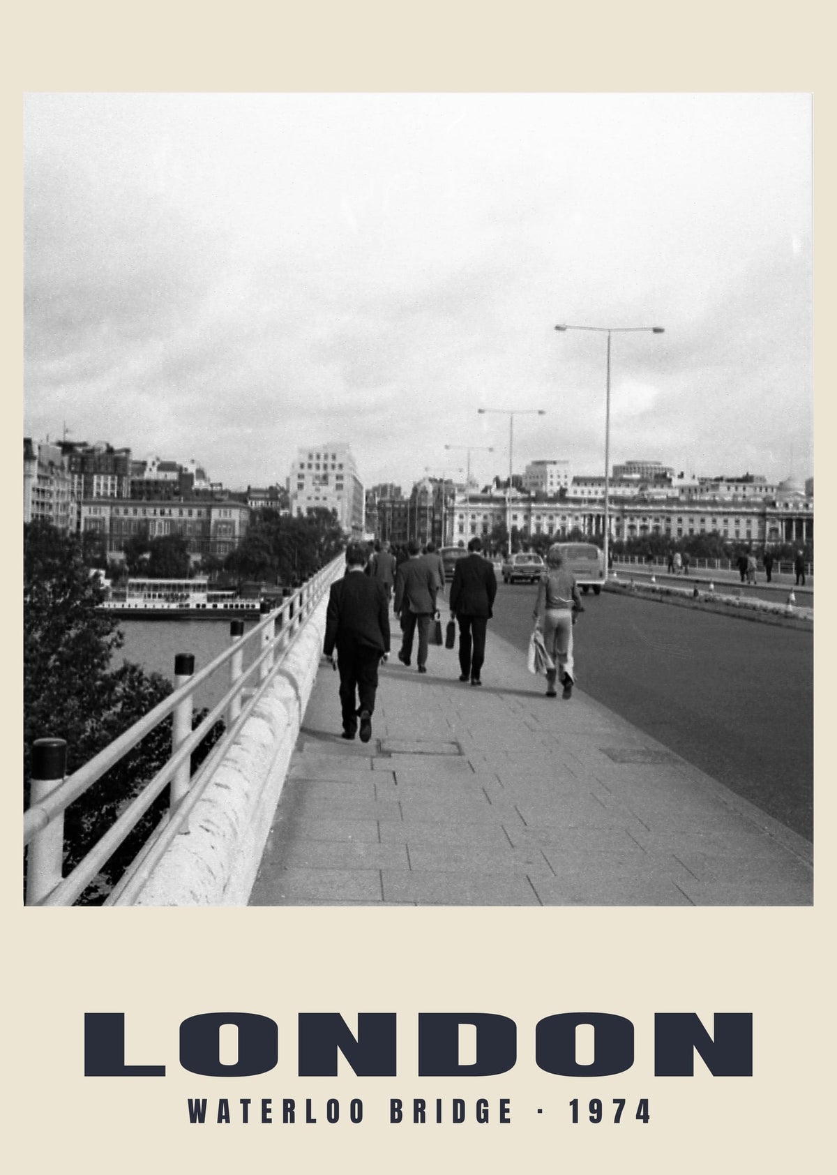 Waterloo Bridge, London, 1974 heritage photograph