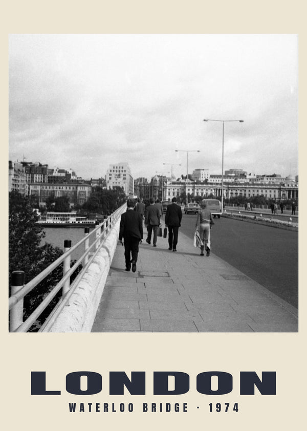 Waterloo Bridge, London, 1974 Heritage Print