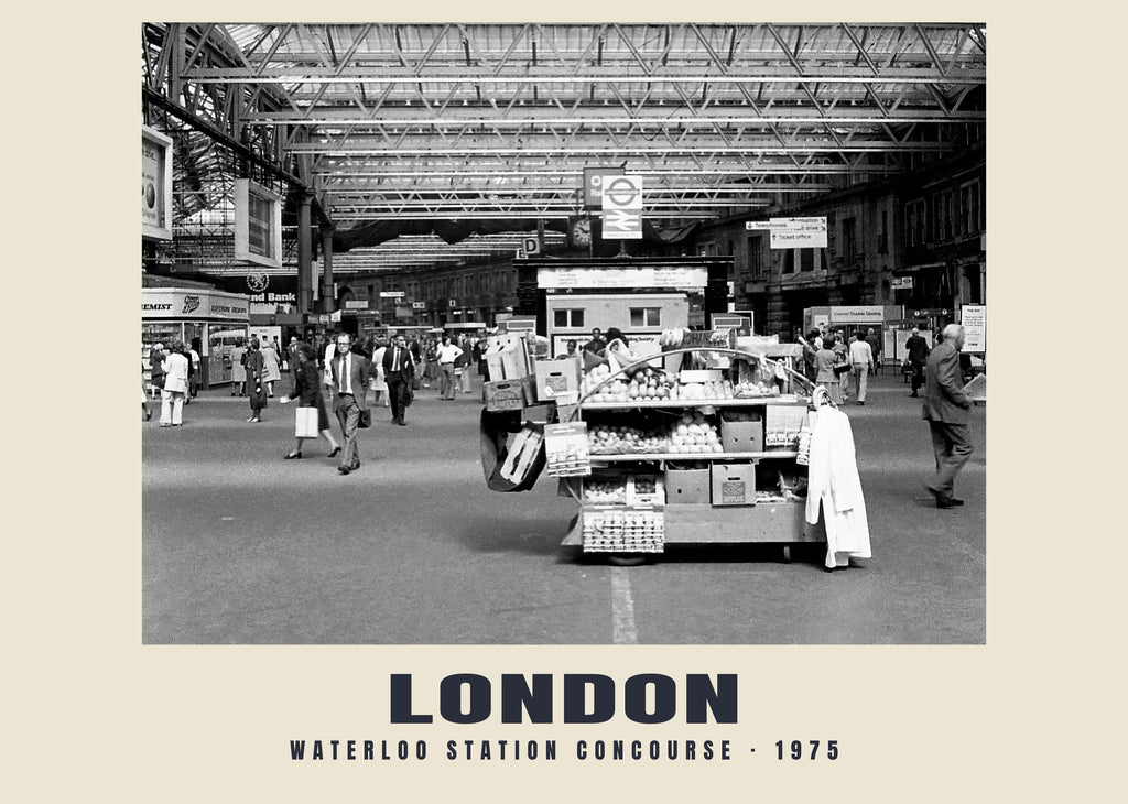 Waterloo station concourse, London, 1975 heritage photograph