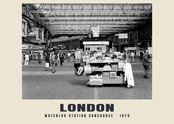 Waterloo station concourse, London, 1975 Heritage Print