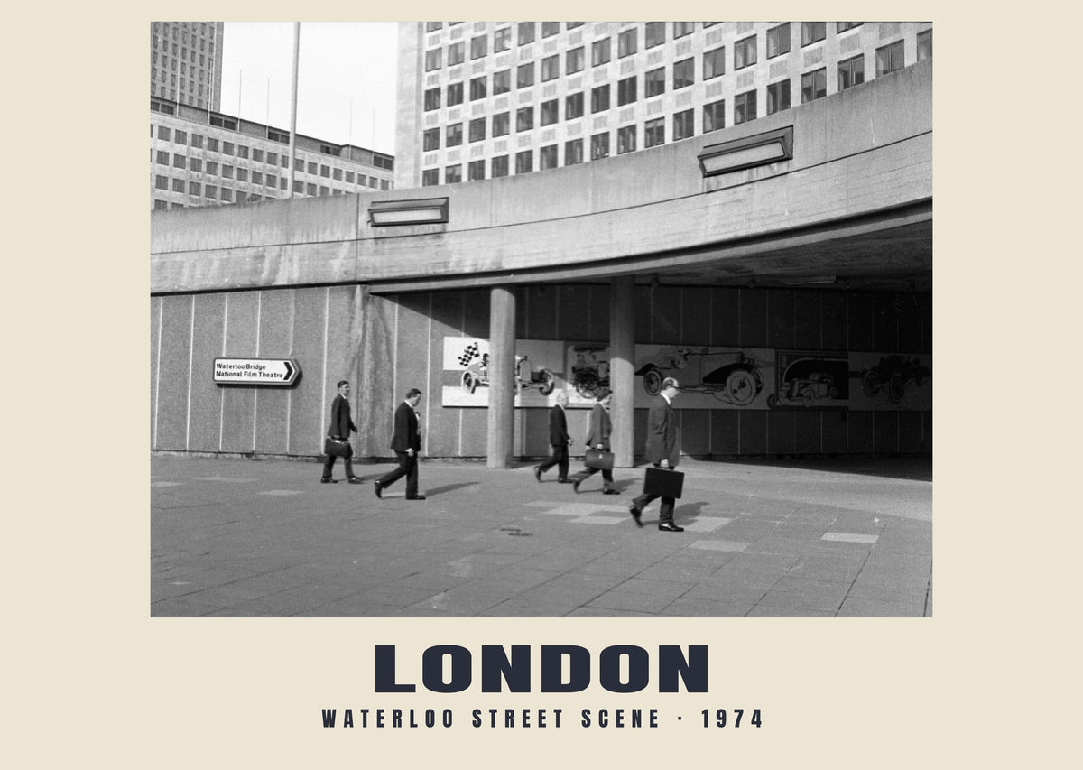 Waterloo street scene, London, 1974 heritage photograph