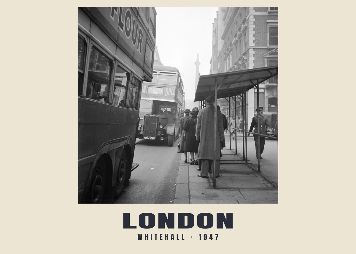 Whitehall, London, 1947 — Historischer Fotodruck