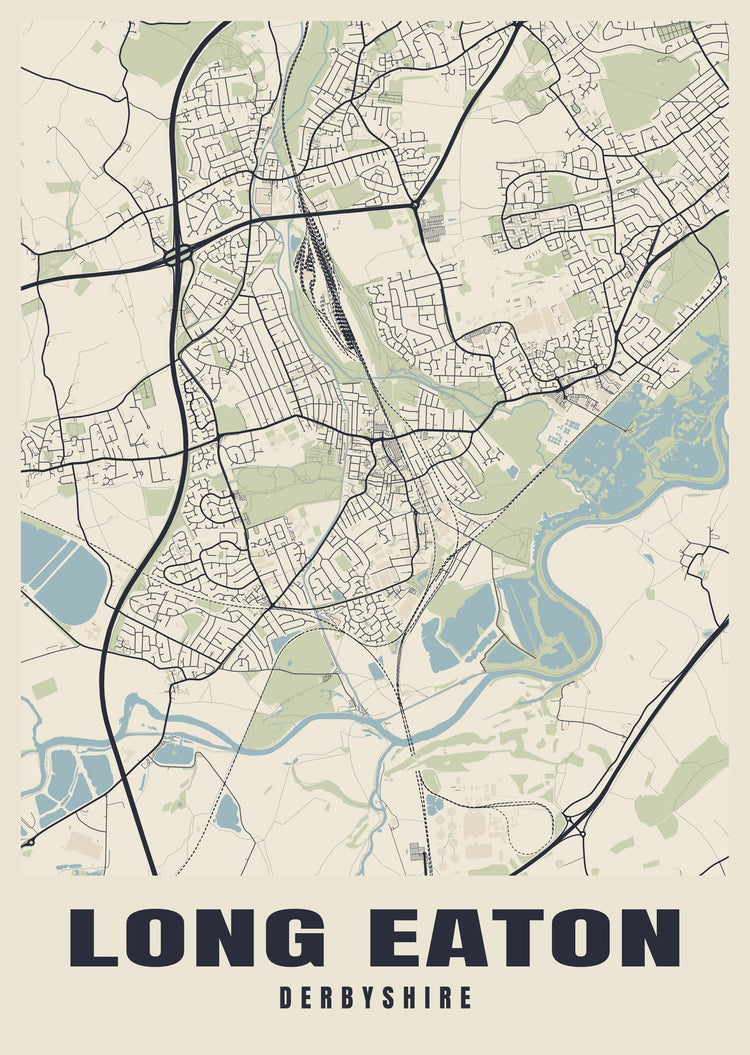 Long Eaton Street Map Poster