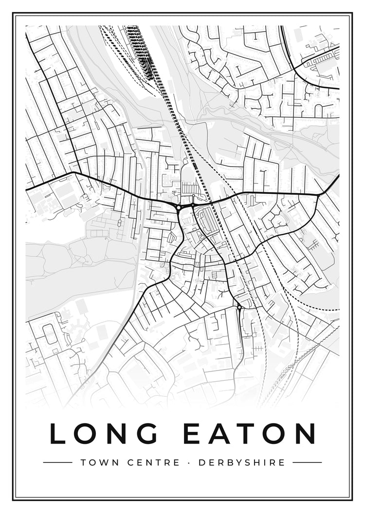 Long Eaton Town Centre Street Map Poster