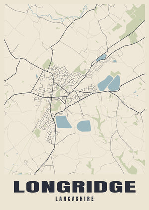 Longridge Street Map Poster