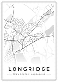 Street map poster of Longridge town centre, Lancashire