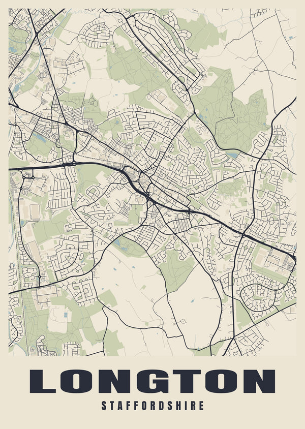 Longton Street Map Poster