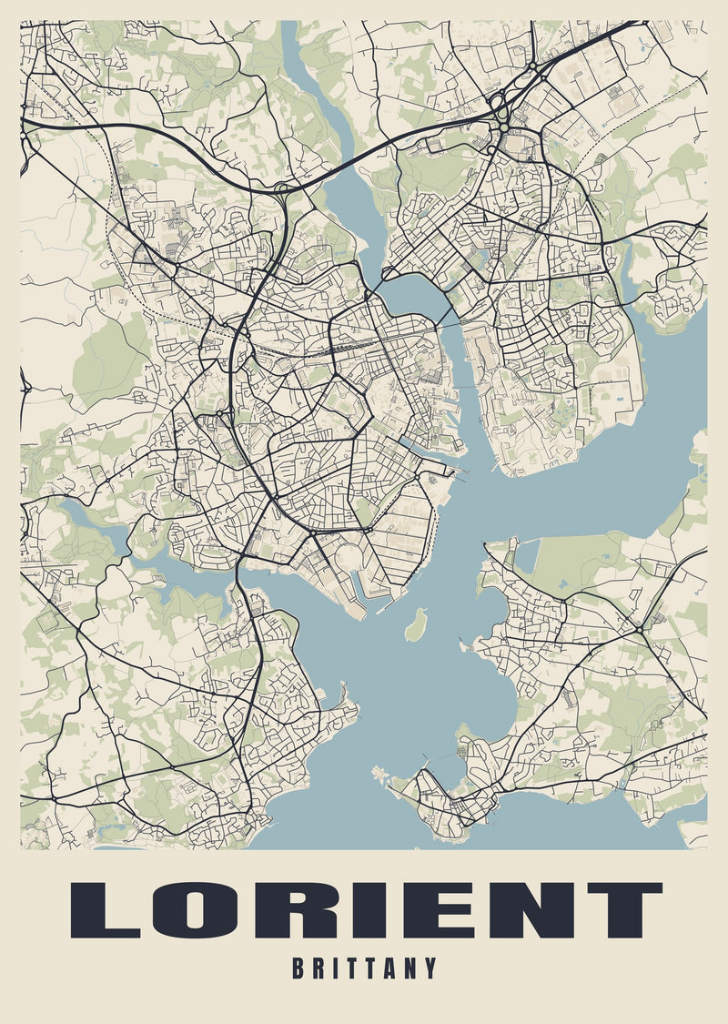 Lorient Street Map Poster