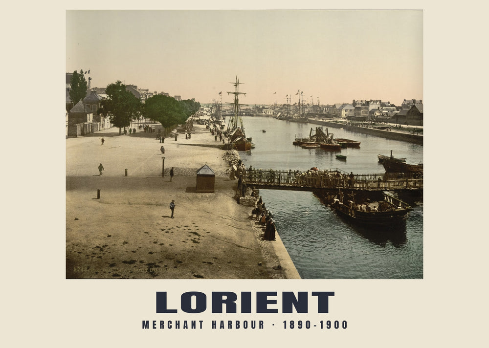 Handelshaven, Lorient — 1890–1900 · Historische fotochroomprint