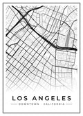 Street map poster of downtown Los Angeles, California