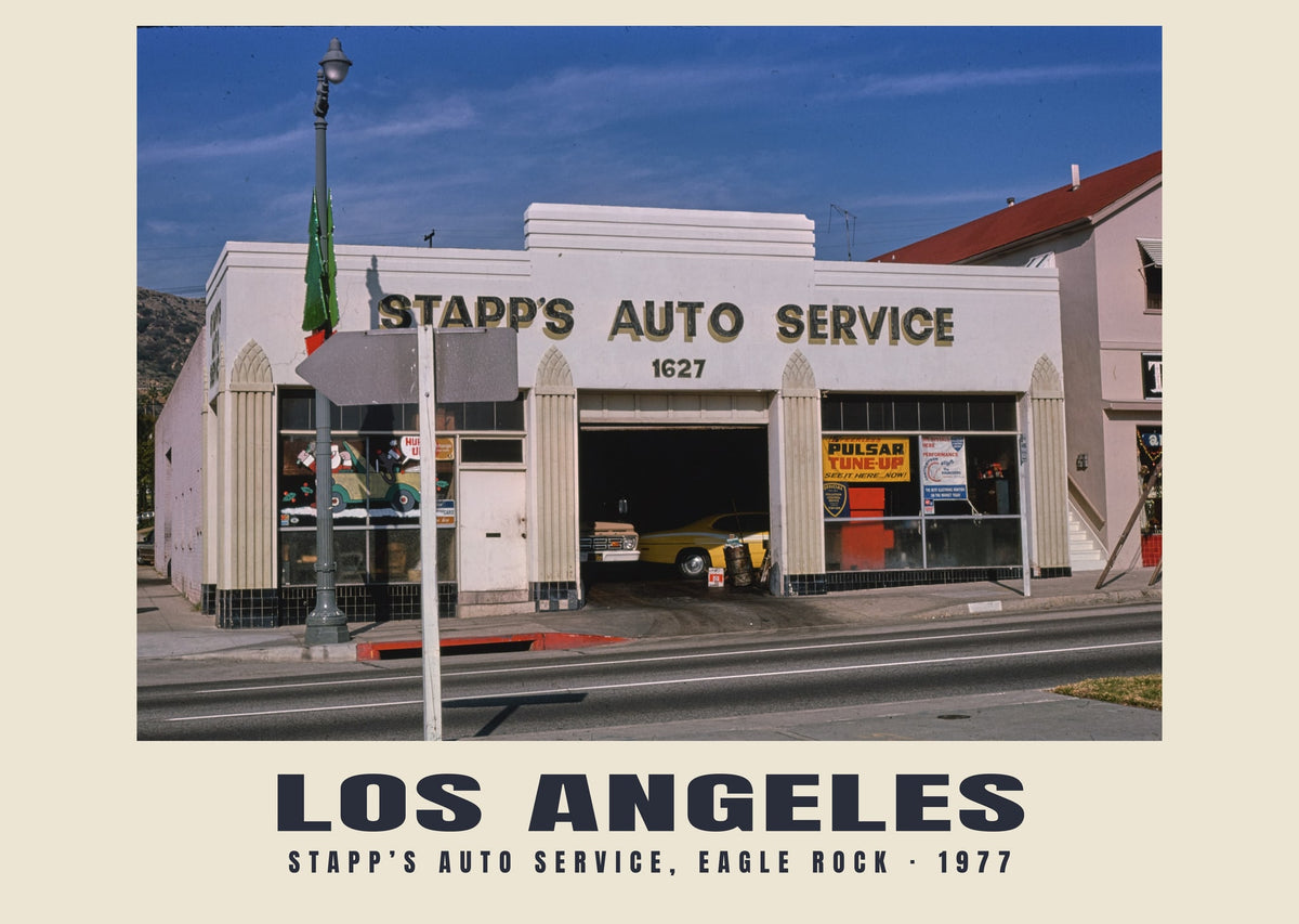 Stapp’s Auto Service, Eagle Rock, Los Angeles, 1977 — Historic photograph print