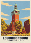 Loughborough Carillon poster, Retro Railway style