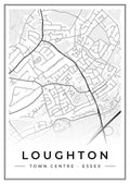 Street map poster of Loughton town centre, Essex