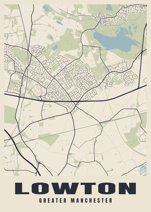 Lowton Street Map Poster