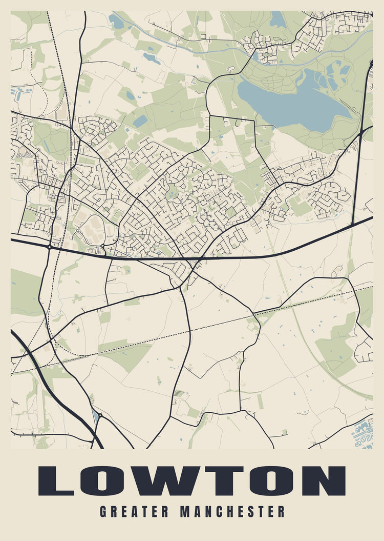 Lowton Street Map Poster