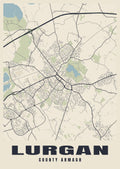 Street map poster of Lurgan, County Armagh