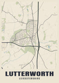 Street map poster of Lutterworth, Leicestershire
