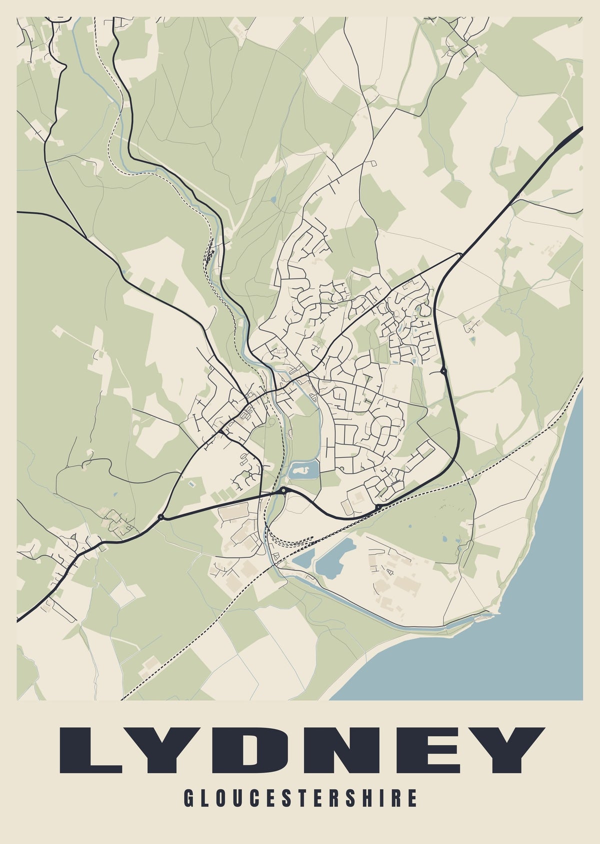 Street map poster of Lydney, Gloucestershire