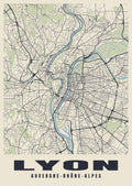 Street map poster of Lyon, Auvergne-Rhône-Alpes
