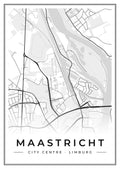 Street map poster of Maastricht city centre, Limburg