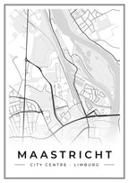 Street map poster of Maastricht city centre, Limburg