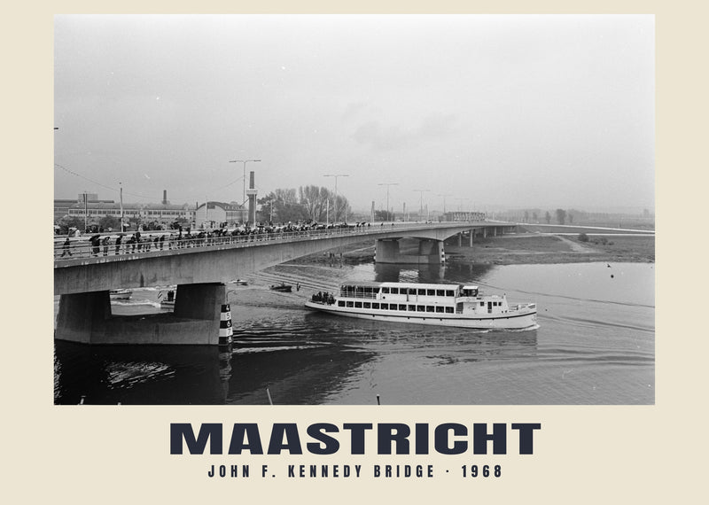 John F. Kennedy Bridge, Maastricht — 1968 · Historic photograph print