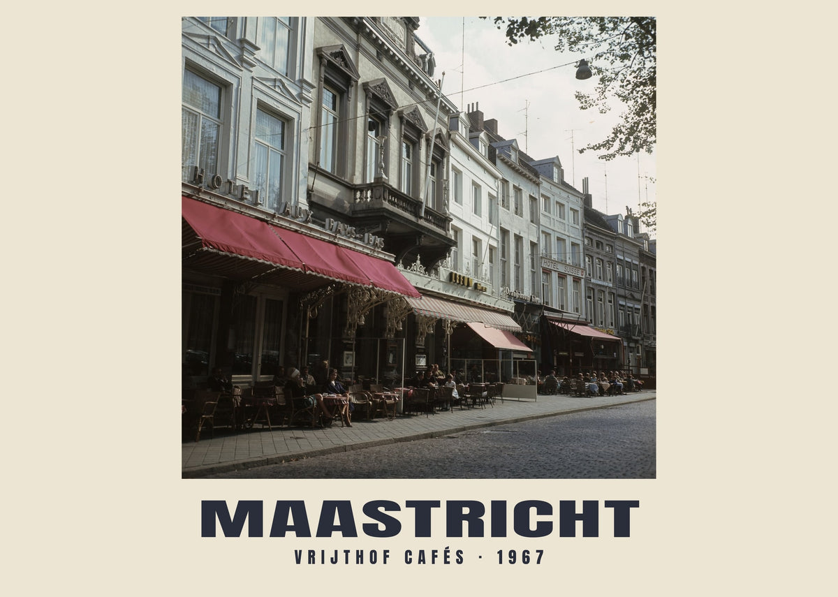 Vrijthof cafés, Maastricht, 1967 — Historic photograph print