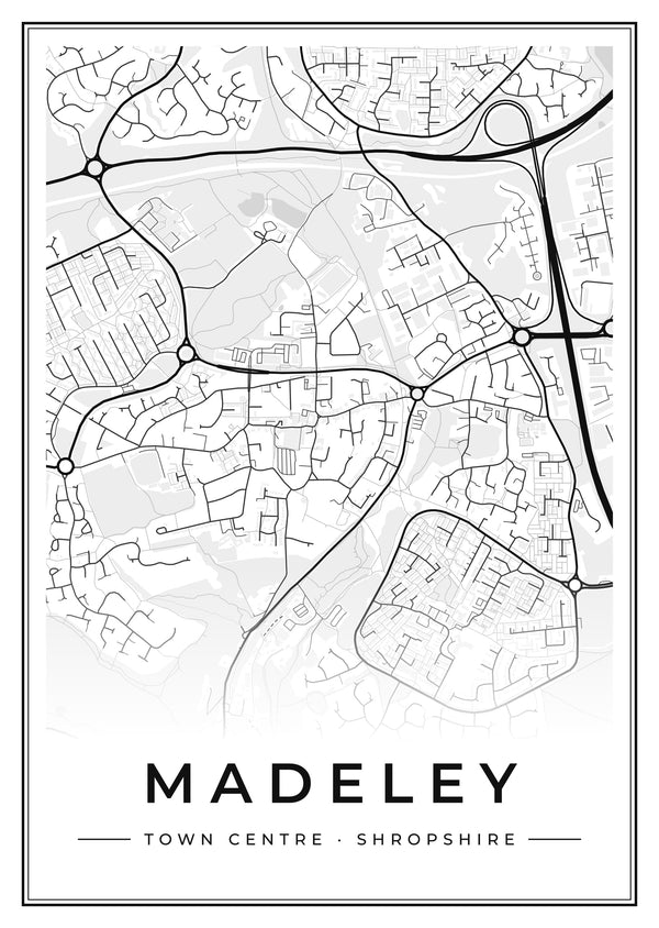 Madeley Town Centre Street Map Poster