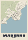 Street map poster of Maderno, Lombardy