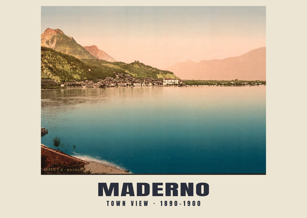 Vue de la ville, Maderno — 1890–1900 · Tirage photochrome ancien