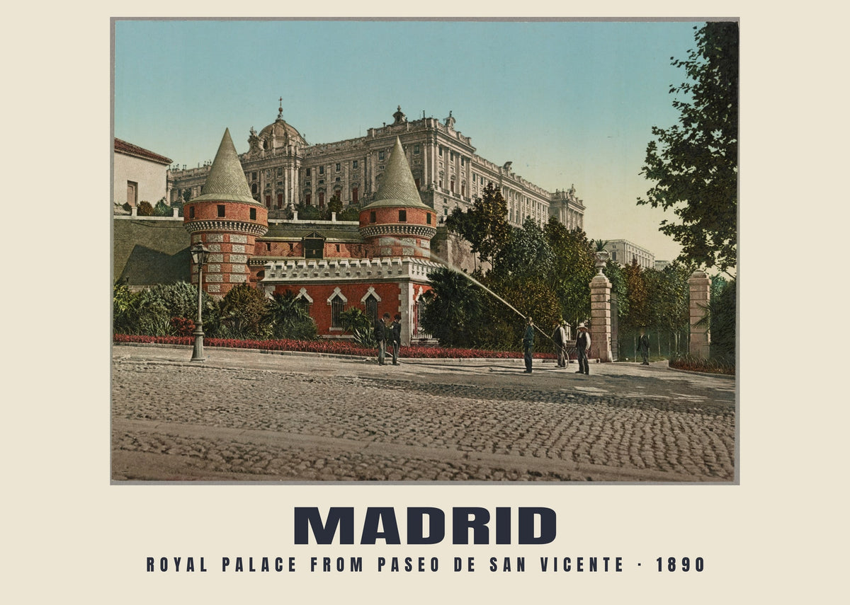 Koninklijk Paleis vanaf de Paseo de San Vicente, Madrid, 1890