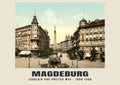 Fountain and Breiter Weg, Magdeburg, 1890–1900 heritage photograph