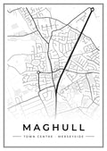 Street map poster of Maghull town centre, Merseyside