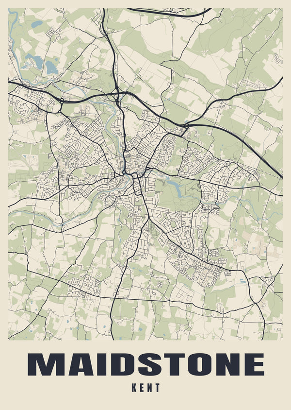 Maidstone Street Map Poster