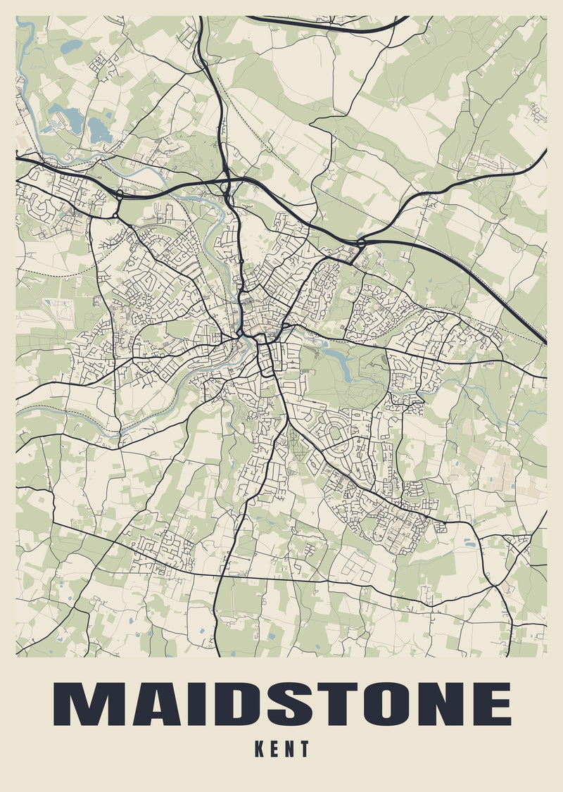 Maidstone Street Map Poster