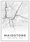 Street map poster of Maidstone town centre, Kent
