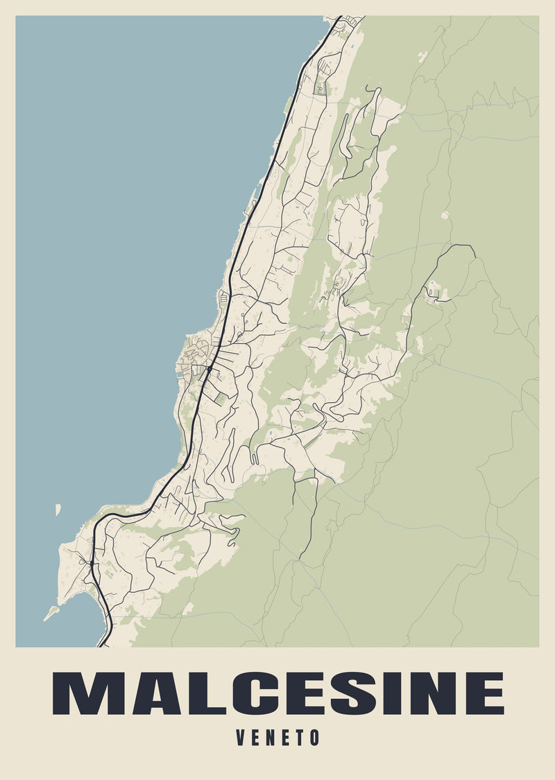 Malcesine Street Map Poster