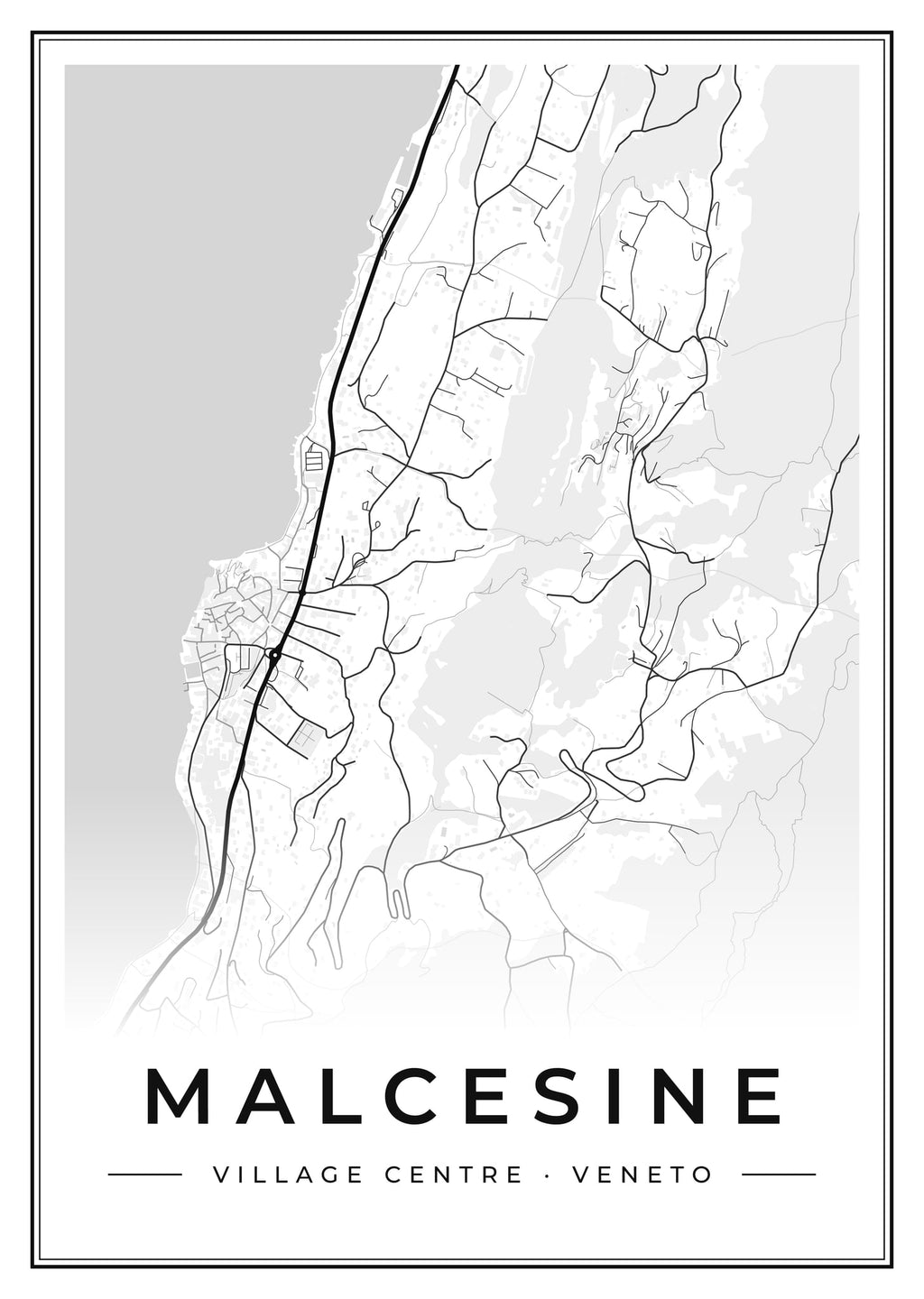 Street map poster of Malcesine village centre, Veneto