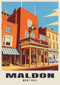 Moot Hall, Maldon poster, Retro Railway style